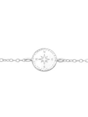 Compass Bracelet | Dainty Sterling Silver Adjustable | Travel Adventure Gift